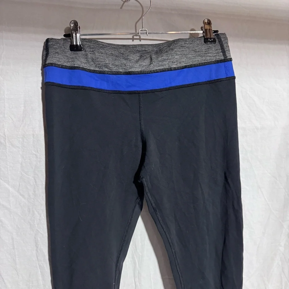 Lululemon Run Inspire crop black blue Size 6 - Picture 2 of 6